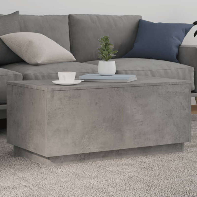 Konferenční Stolek S Led Osvětlením Betonově Šedý 90X50X40 Cm - Betonová šedá / 90 cm