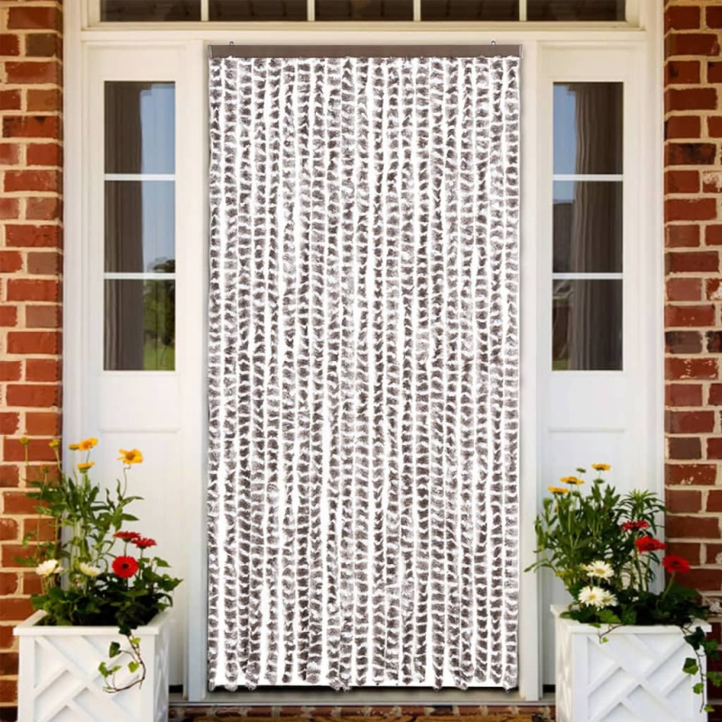 Závěs Proti Hmyzu Taupe A Bílý Chenille Taupe A Bílá - 100 x 200 cm