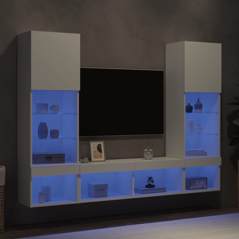 vidaXL 5dílná obývací stěna s LED dub sonoma kompozitní dřevo