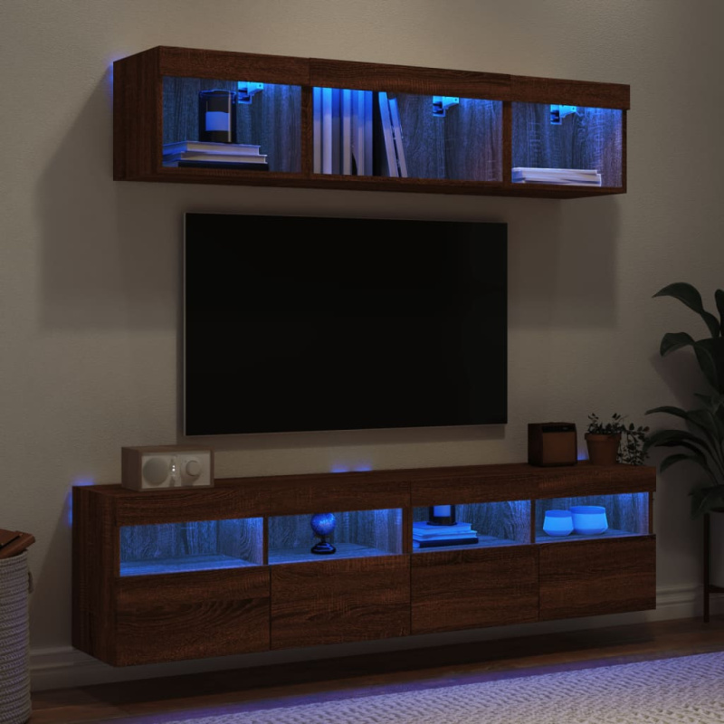 vidaXL 5dílná obývací stěna s LED betonově šedá kompozitní dřevo