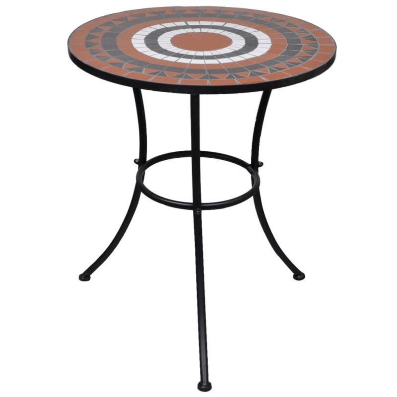 Bistro Stolek Terakota A Bílý 60 Cm Mozaika - Cihlová / 50 x 70 cm