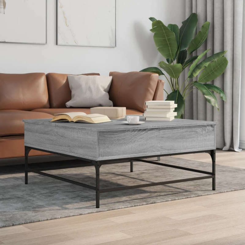 Konferenční Stolek Šedý Sonoma 95 X 95 X 45 Cm Kompozit A Kov - Šedá sonoma