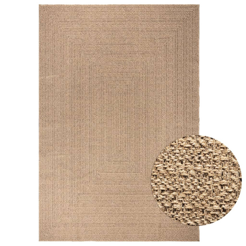 Koberec Zizur Jutový Vzhled Interiér I Exteriér Hnědá - 80 x 200 cm / Kruh