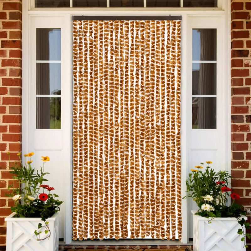 Závěs Proti Hmyzu Okrovo-Bílý Chenille Okrová A Bílá - 118 x 220 cm