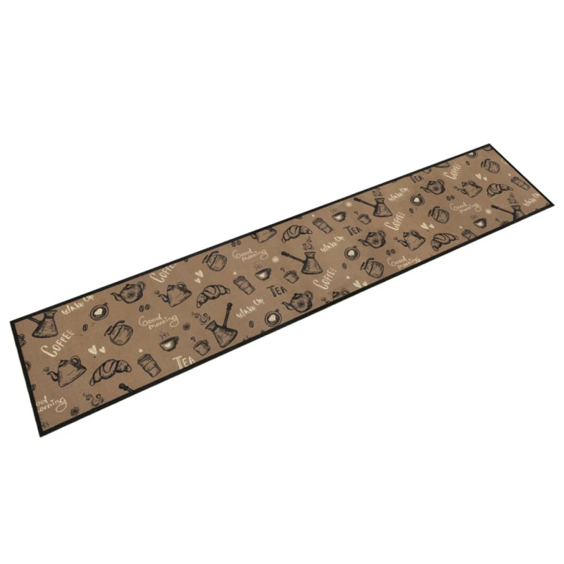 Kuchyňský Koberec Omyvatelný Ráno Hnědý Samet Tmavě Hnědá - 45 x 150 cm