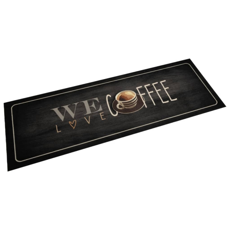 Kuchyňský Koberec Omyvatelný Káva Nápis Samet Coffee Text - 60 x 180 cm