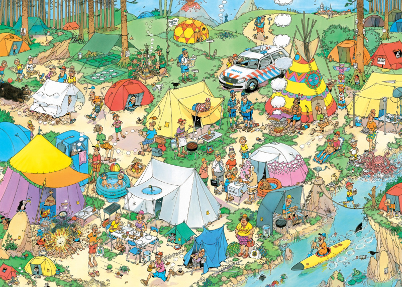 Puzzle Kempování v lese - Jan van Haasteren 1000 dílků