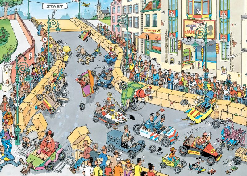 Jumbo puzzle Jan van Haasteren – Závod soapboxů, 1000 dílků