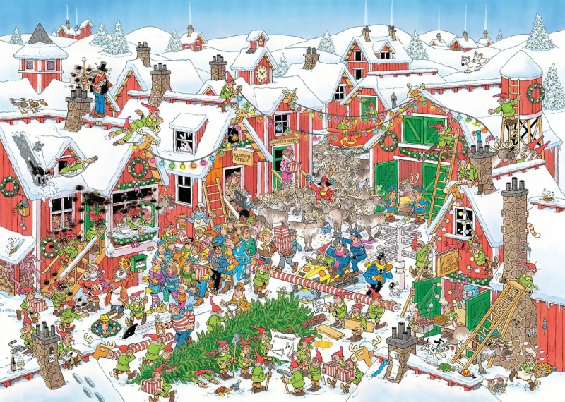 Puzzle JUMBO Jan van Haasteren – Santova vesnička, 1000 dílků