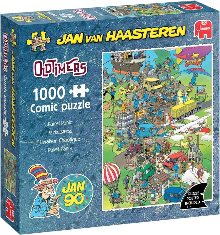 Jumbo puzzle Jan van Haasteren Oldtimers: zmatek kolem balíku 1000 dílků