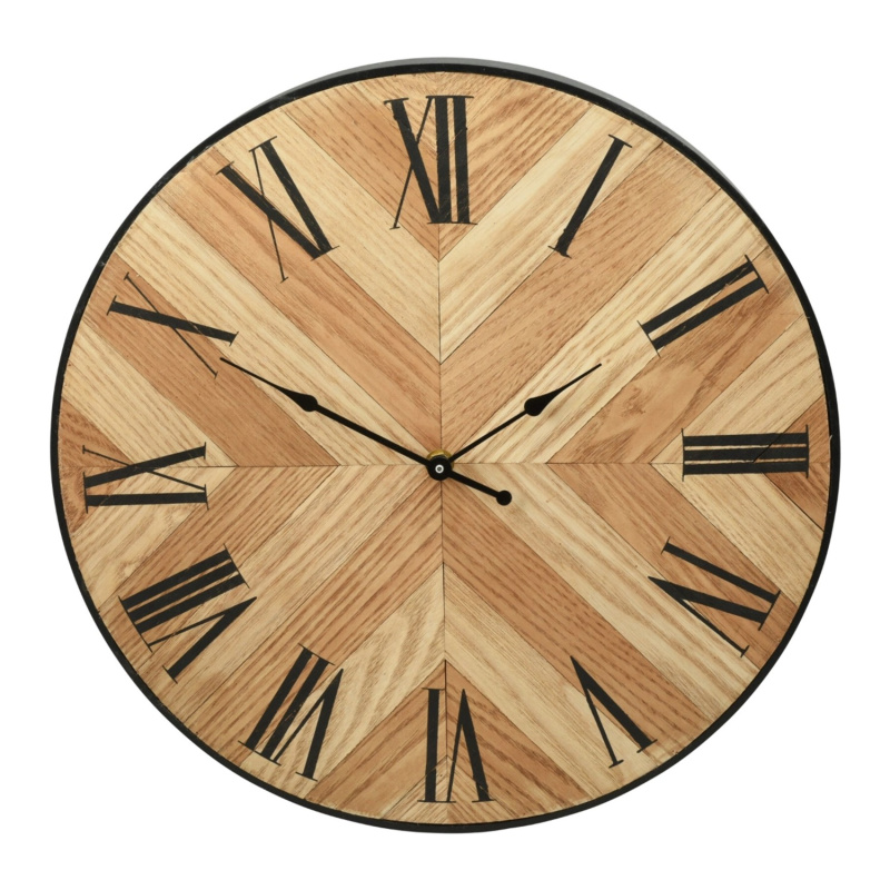 Nástěnné hodiny herringbone, MDF, pr. 38,5 x 3,8 cm