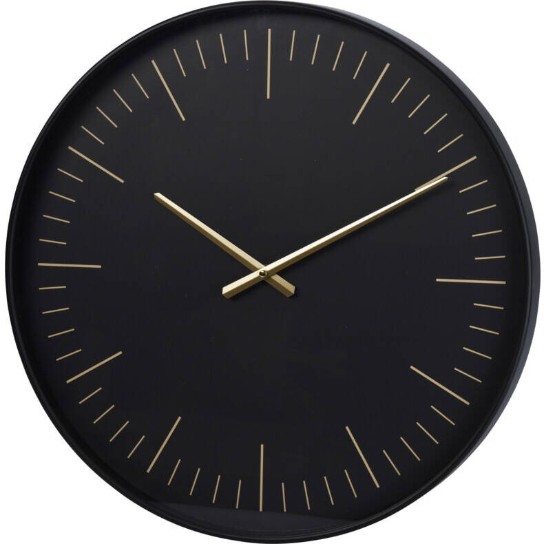 Home Styling Collection Nástěnné moderní hodiny, zlaté ručičky, Ø 50,7 cm černá