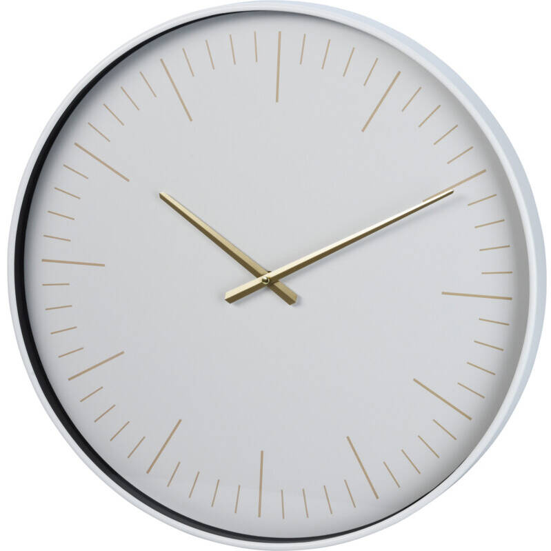 Home Styling Collection Nástěnné moderní hodiny, zlaté ručičky, Ø 50,7 cm bílá