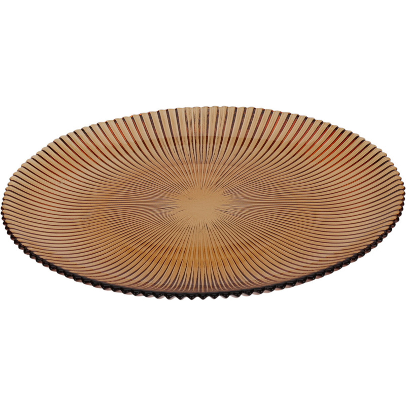 Home Styling Collection Žebrovaný dezertní talíř AMBER, Ø 21 cm oranžová