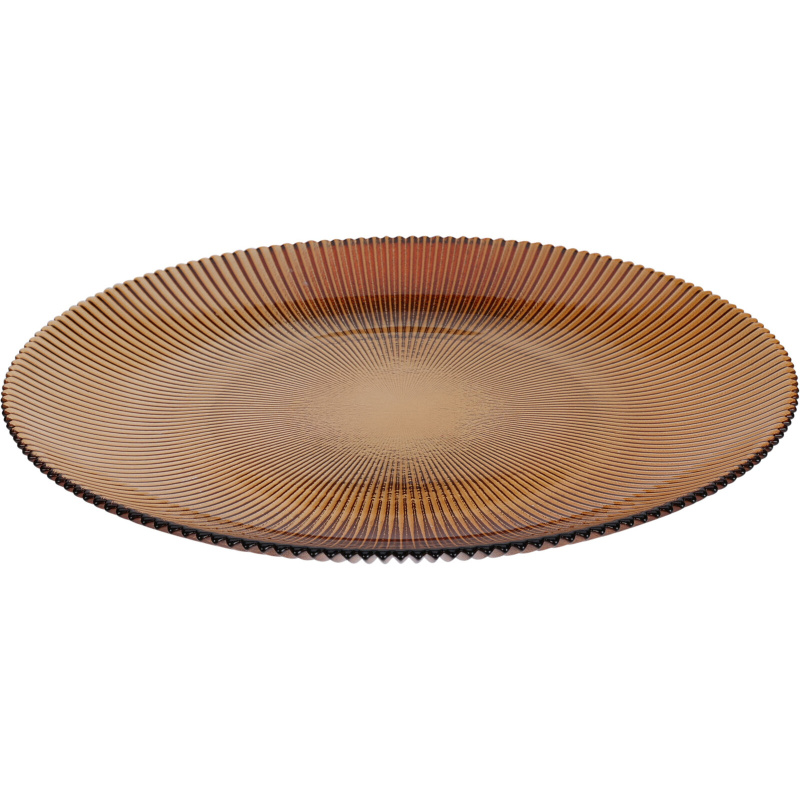 Home Styling Collection Žebrovaný plochý talíř AMBER, Ø 28 cm oranžová