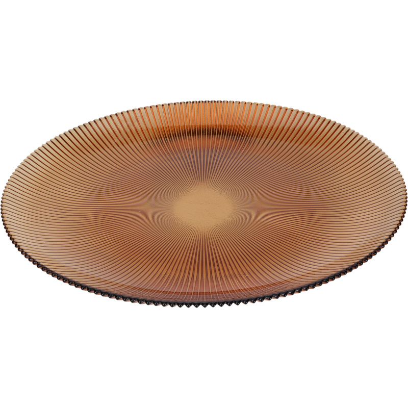 Home Styling Collection Žebrovaný plochý talíř AMBER, Ø 32 cm oranžová