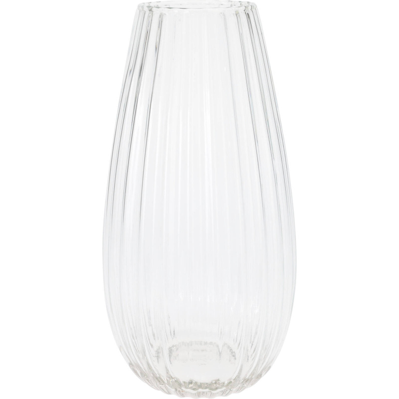 Home Styling Collection Skleněná váza CELAR, transparentní, ryhlované sklo, Ø 15 x 30 cm transparentní