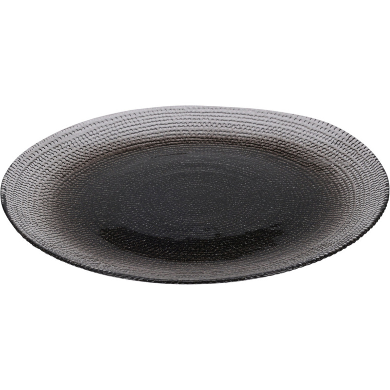 Home Styling Collection Skleněný dezertní talíř LAKRIS, Ø 21 cm antracitová