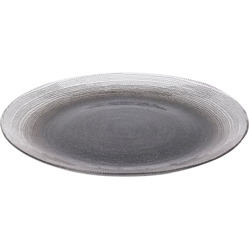 Home Styling Collection Skleněný plochý talíř LAKRIS, Ø 32 cm antracitová