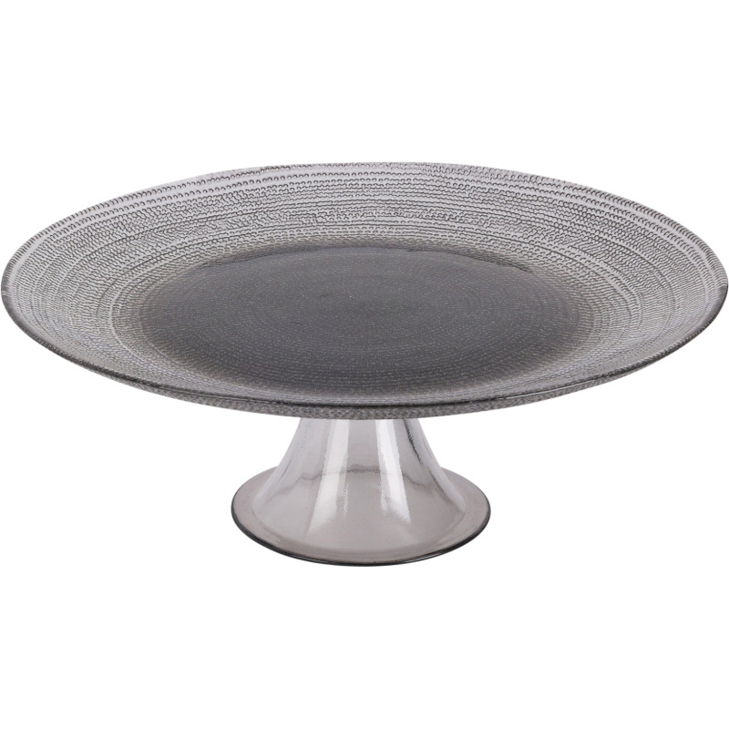 Home Styling Collection Skleněný podnos na dort LAKRIS, Ø 28 cm antracitová