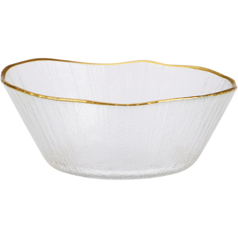 Home Styling Collection Skleněná miska se zlatým okrajem DATURA, 15 cm transparentní