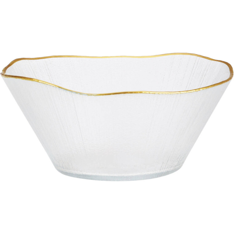 Home Styling Collection Skleněná miska se zlatým okrajem DATURA, 21 cm transparentní
