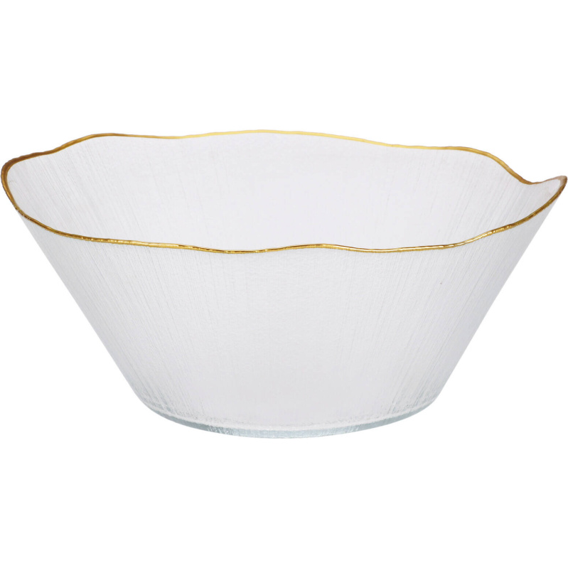 Home Styling Collection Skleněná mísa se zlatým okrajem DATURA, 28 cm transparentní