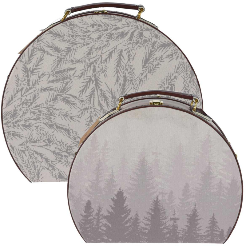 Home Styling Collection Sada dekorativních krabiček ve tvaru kufříků, 2 ks šedá