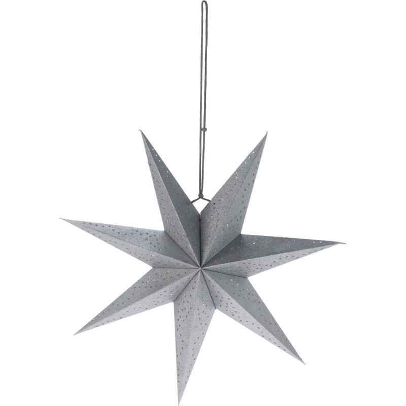 Home Styling Collection Dekorace na okno, papírová hvězda, 45 cm stříbrná