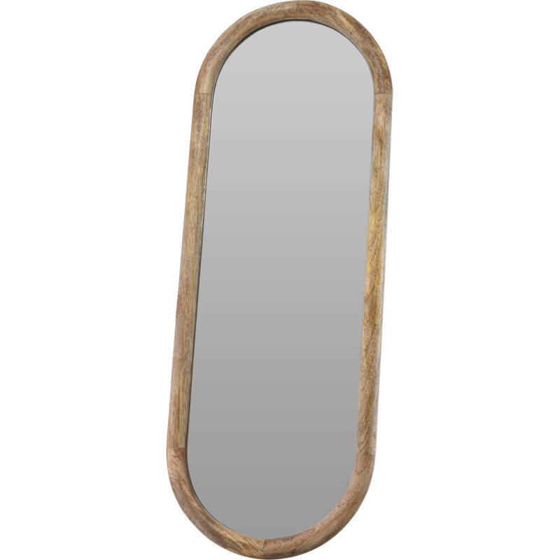 Home Styling Collection Nástěnné zrcadlo v dřevěném rámu OVAL, 28 x 2,5 x 77,5 cm hnědá