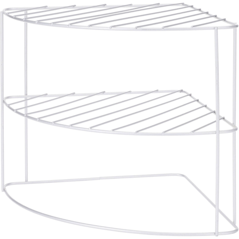 Storagesolutions Rohový kovový organizér na kuchyňskou desku na talíře, 23 x 23 x 21 cm šedá