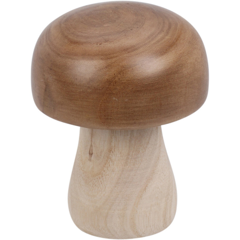 Home Styling Collection Dřevěná figurka houbička, 15 cm hnědá