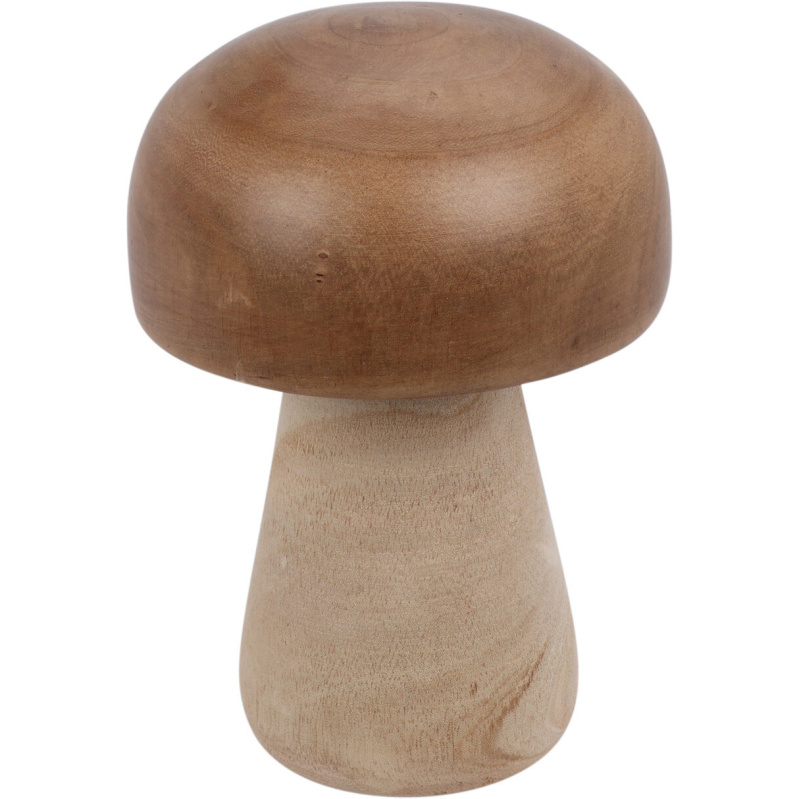Home Styling Collection Dřevěná figurka houbička, 20 cm hnědá