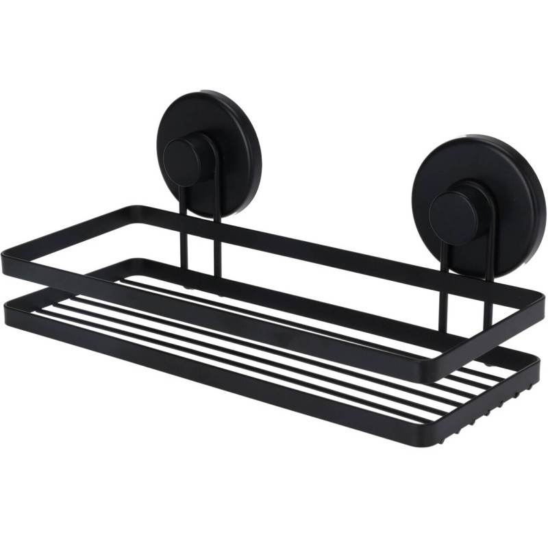 Bathroom Solutions Koupelnový košík přísavkami, černý, 25 x 10 x 8,7 cm černá