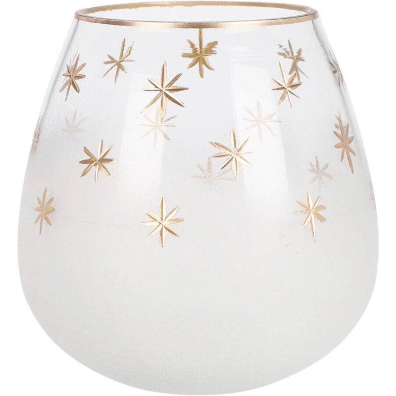 Home Styling Collection Svícen na čajovou svíčku ve tvaru sklenice, Ø 14 cm, bílý bílá