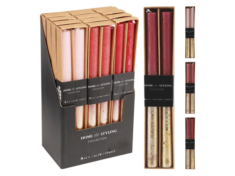 Rustikální 2ks 21x250mm dlouhá od pol. metalická, mix barev