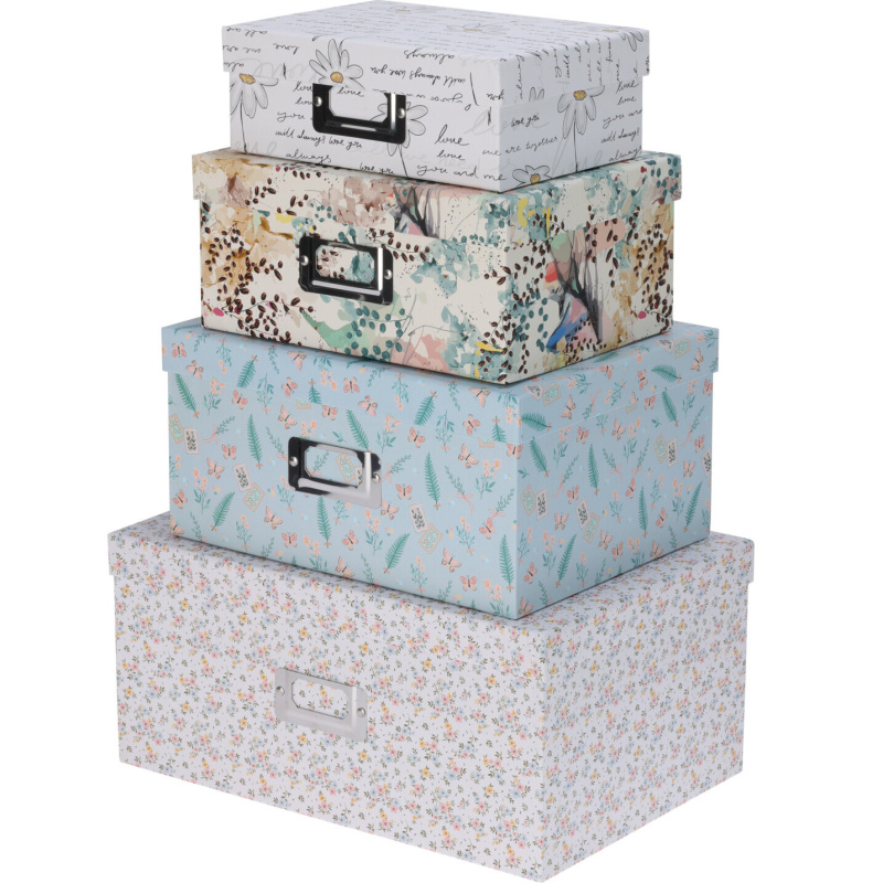 Home Styling Collection Sada kartonových úložných krabic, 4 ks, vícebarevný