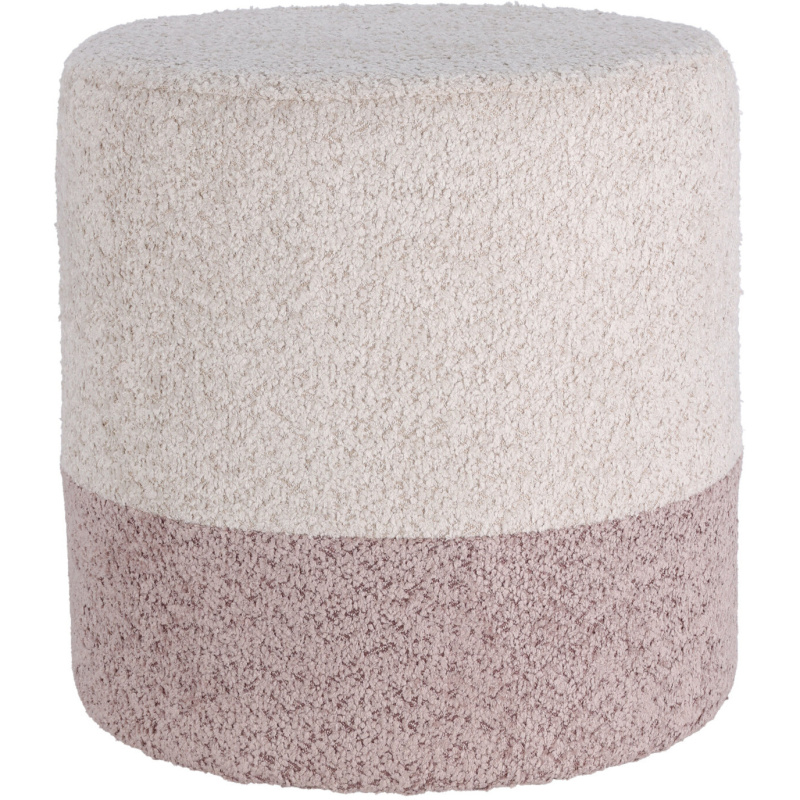 Home Styling Collection Kulatý čalouněný puf ve dvou barvách boucle, 34 x 35 cm béžová