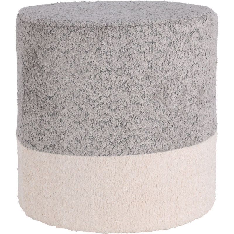 Home Styling Collection Kulatý čalouněný puf ve dvou barvách boucle, 34 x 35 cm šedá