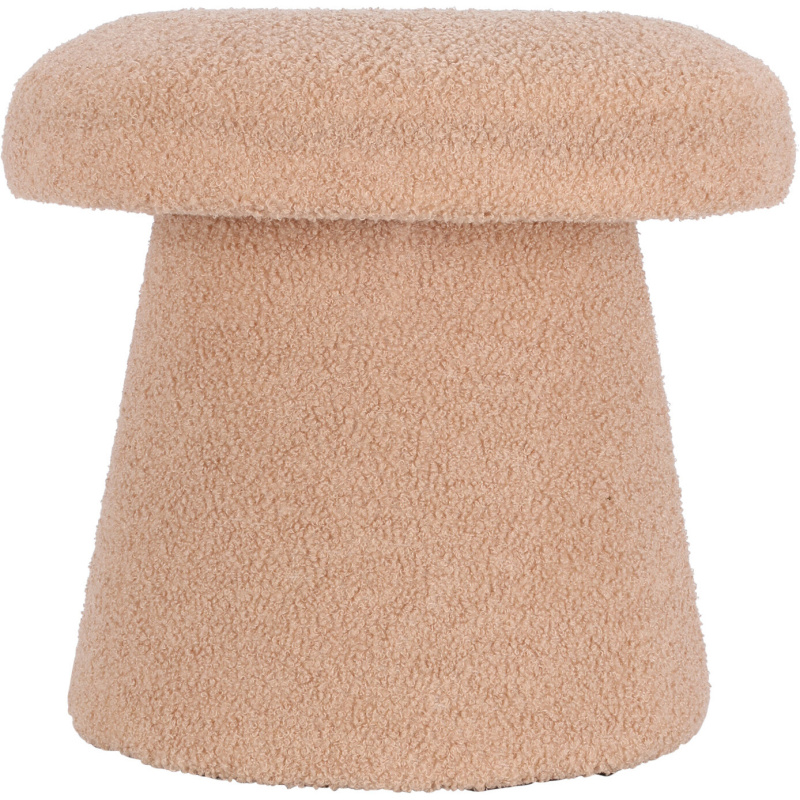 Home Styling Collection Kulatý čalouněný puf TEDDY ve tvaru houby boucle, 43 x 38 cm béžová