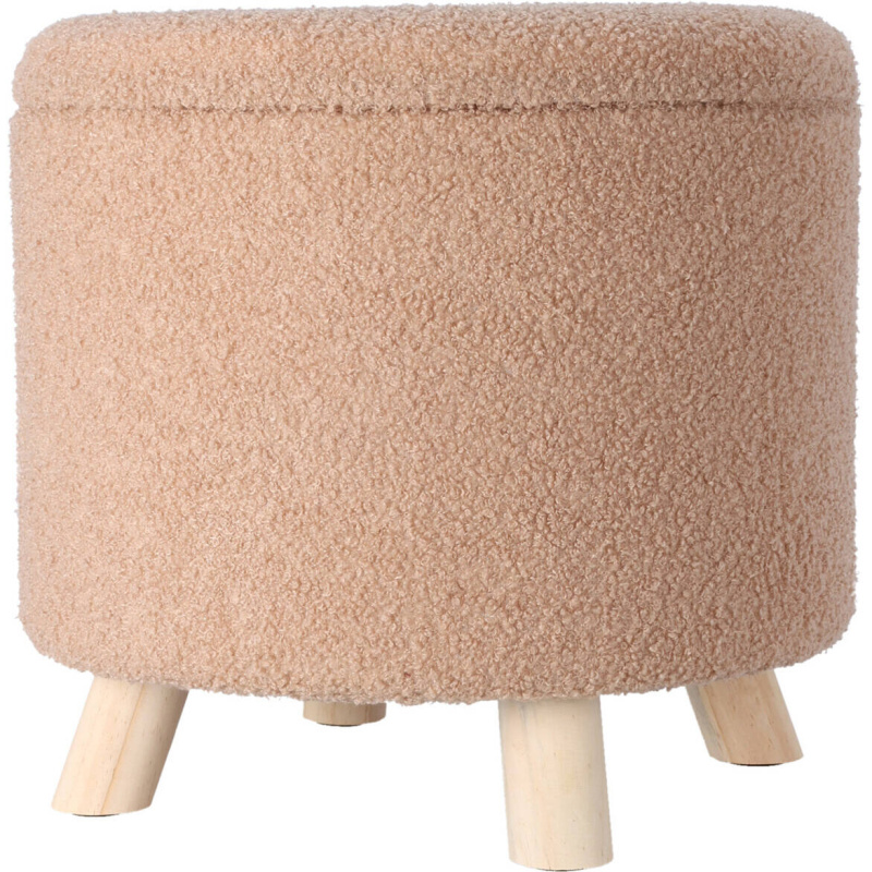 Home Styling Collection Úložný kulatý čalouněný puf TEDDY, 40 x 37 cm béžová