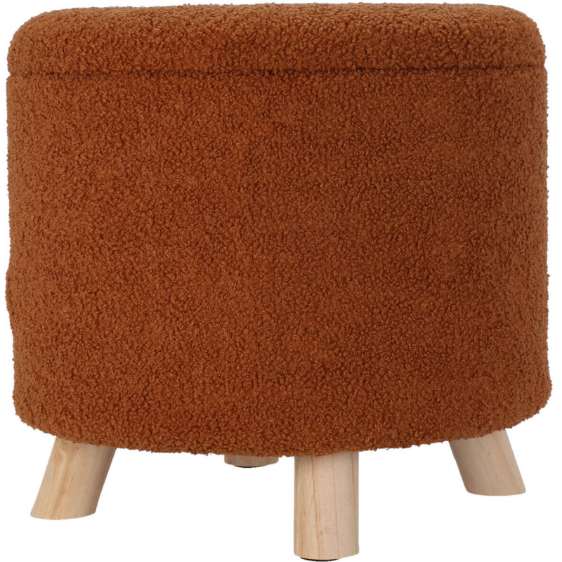 Home Styling Collection Úložný kulatý čalouněný puf TEDDY, 40 x 37 cm hnědá