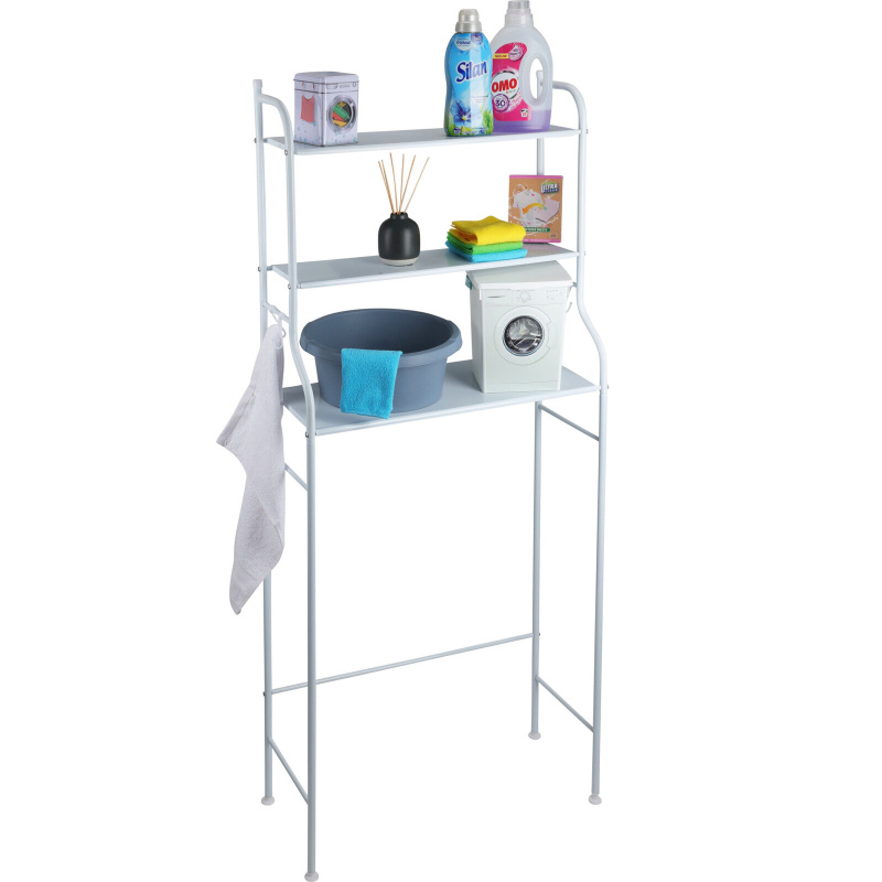 Ultra Clean Regál nad pračku s háčky, 65 x 25 x 155 cm bílý