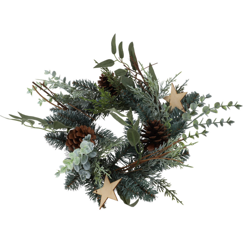 Home Styling Collection Vánoční věnec s přírodními ozdobami, Ø 30 cm zelená