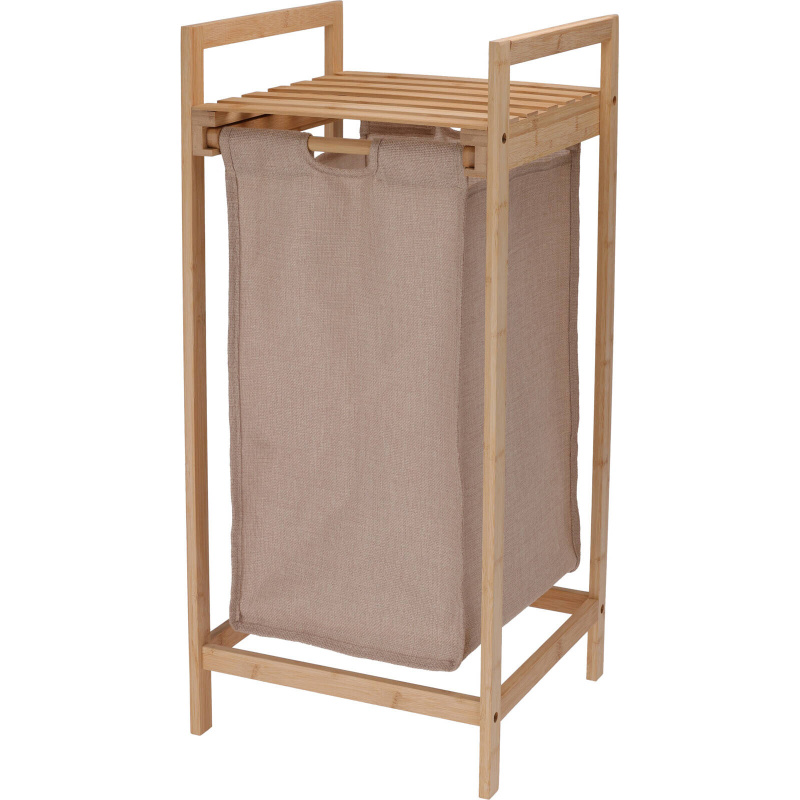 Home Styling Collection Úzký koš na prádlo s bambusovou konstrukcí, 33 x 33 x 73 cm hnědá