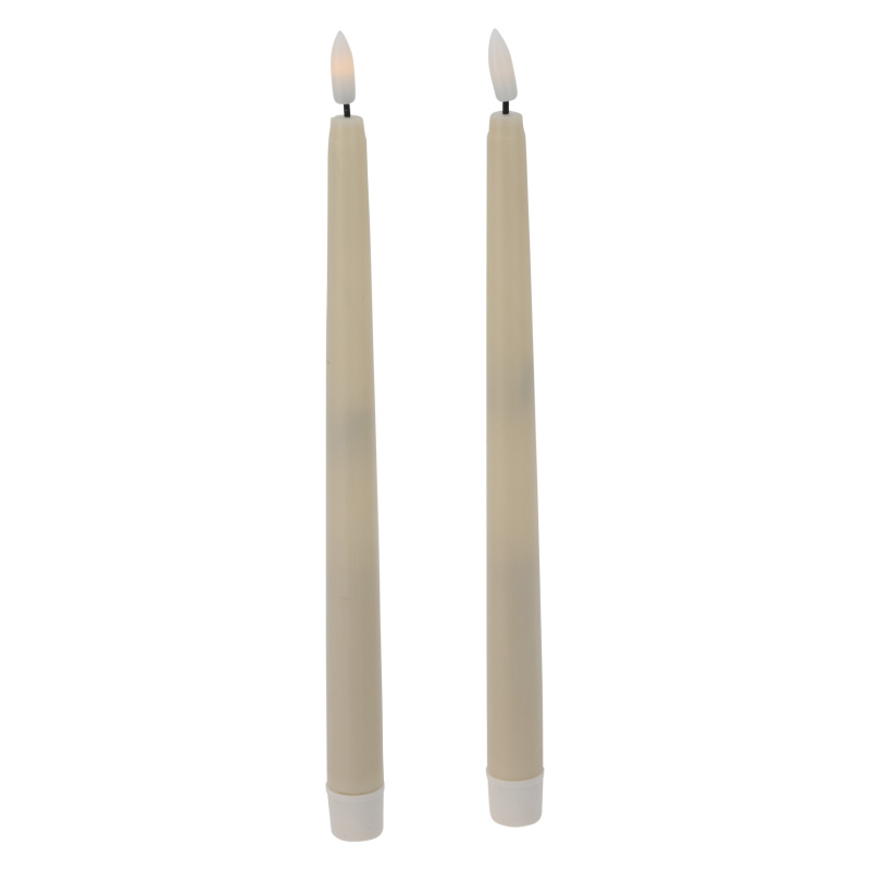 Home Styling Collection Voskové stolní svíčky s LED, 27 cm béžová