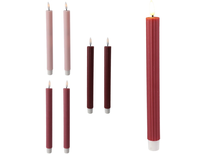 LED svíčka 2ks 250mm květinová povrchová úprava s časovačem a dálkovým ovladačem, mix barev