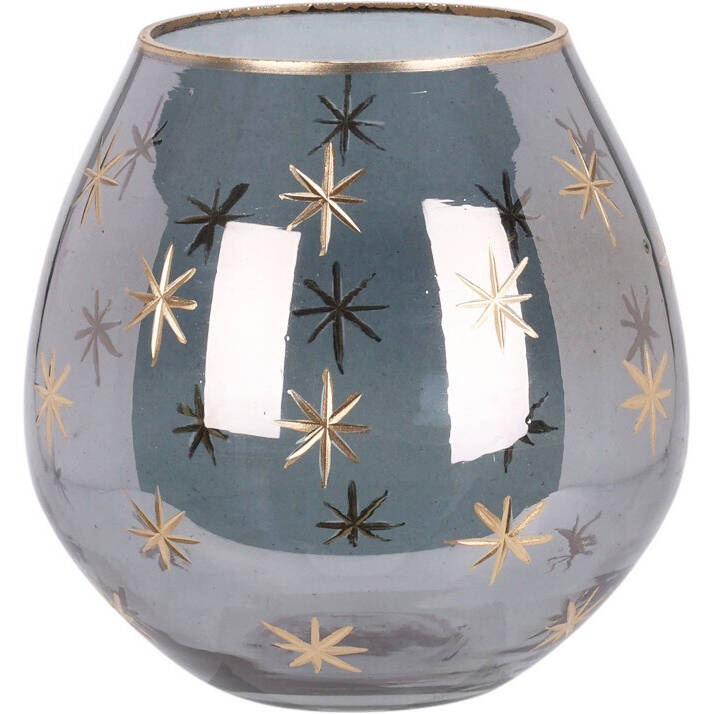 Home Styling Collection Svícen na čajovou svíčku ve tvaru skleničky, Ø 10 cm, šedý šedá