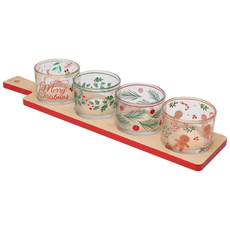 Servírovací set se skleněnými miskami VÁNOCE 5 ks