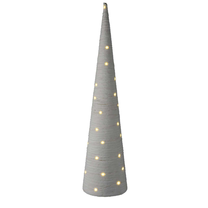 Home Styling Collection Stromek kužel z materiálu s LED, 80 cm bílá